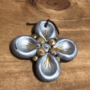 Silver/Gold Clay Pendant